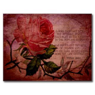 O Rose Thou Art Sick Postcard