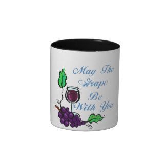 May The Grape Be With You blue Coffee Mugs