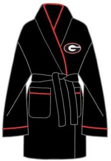 NCAA Georgia Bulldogs Ladies Black Solid Cozy Robe (X Large)  Bathrobes  Clothing