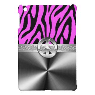 Fuschia Zebra Peace Sign iPad Mini Case