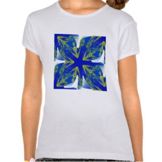 Girls T shirt Blue Clover design