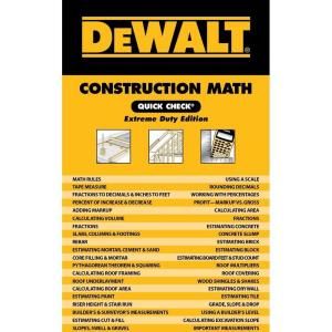 DEWALT Construction Math Quick Check Extreme Duty Edition 9781111128579