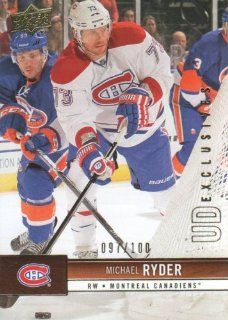 2012 13 Upper Deck Hockey Exclusives Parallel #273 Michael Ryder #'d 097/100 Montreal Canadiens NHL Trading Card Sports Collectibles