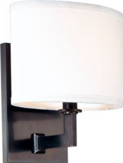 Hudson Valley Lighting 591 OB Single Light Up / Down Lighting Single Wall Sconce with Oval Shaped Faux Silk Sh, Old Bronze    