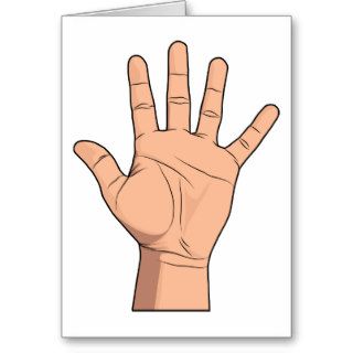 High Five Open Hand Sign Five Fingers Gesture Greeting Card
