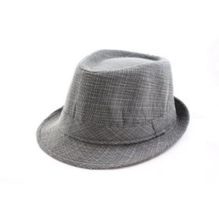 Faddism HAT56GY06 Fedora Hat Features Gray and White Plaid Design in Very Cozy Material Boot Jacks Shoes