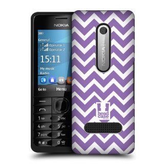 Head Case Designs Purple Chevron Pattern Hard Back Case Cover for Nokia 301 Cell Phones & Accessories