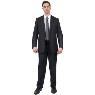 Men's Brushed Black Modern Fit 2 button Suit Suits