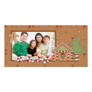 Jolly Christmas   Gingerbread House Photo Card