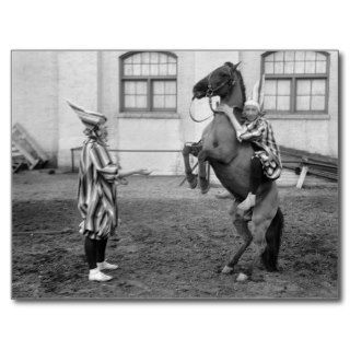 Clowning Around on a Horse, 1915 Postcard