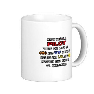 Funny PilotOMG WTF LOL Coffee Mugs