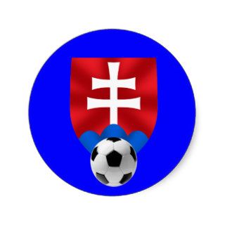 Slovakia soccer emblem for Slovaks worldwide Round Stickers