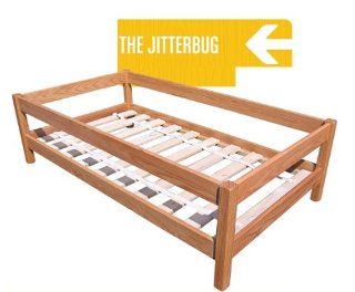 The Jitterbug Toddler Youth Wooden Bed Frame (Oak)   Made in USA   Childrens Bedding