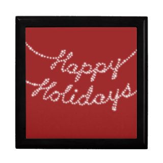 Happy Holidays in Twinkle Lights on Tile Gift Box