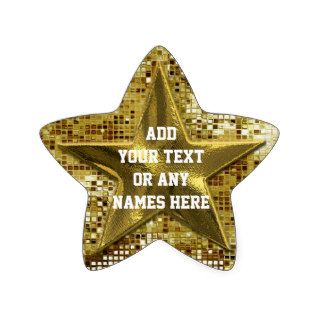 Customized Gold Star On Gold Sequins Star Sticker