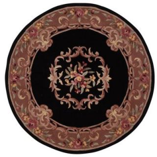 Home Decorators Collection Calais Black 3 ft. 9 in. Round Area Rug 7166630250