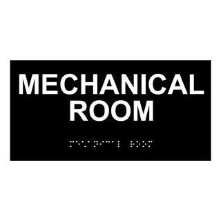 ADA Mechanical Room Braille Sign RSME 426 WHTonBLK Wayfinding  Business And Store Signs 