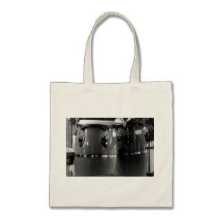 Black and white conga drums photo canvas bags