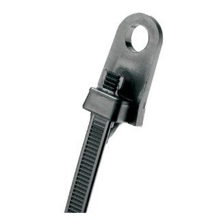 Panduit SSC4S S10 C Sta Stamp Clamp Tie, Nylon 6.6, Standard Cross Section, Straight Tip, #10 Screw Size, 50lbs Min Tensile Strength, 4.00" Max Bundle Diameter, 0.200" Nominal Hole Size, 0.045" Thickness, 0.180" Width, 15.7" Length