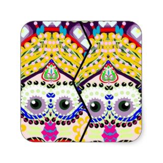 Sugar Smiling Day Of the Dead Twins Square Sticker