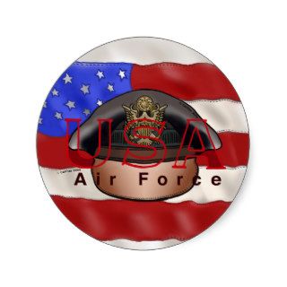 Air Force US Flag Round Sticker