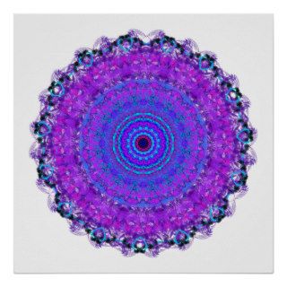 Purple Psyche Mandala kaleidoscope poster print