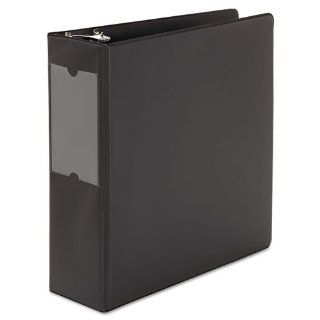 Universal Round Ring Mini Reference Binder With Label Holder, 2" Capacity, Black