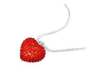 Shamballa Red Diamante Heart Shaped Necklace Stylish Jewellery Jewelry