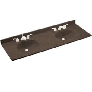 Swanstone Chesapeake 61 in. Solid Surface Double Basin Vanity Top with Bowl in Sierra CH2B2261 094