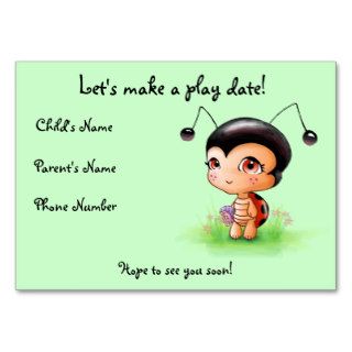 Little Ladybug Girl Play Date Card Business Card