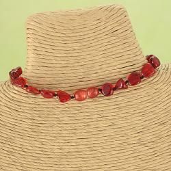 Handcrafted Ruby Red Baltic Amber Freeform Beads Necklace (Lithuania) Necklaces