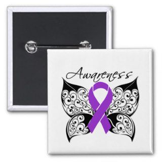 Tattoo Butterfly Awareness   Cystic Fibrosis Buttons