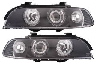 BMW 525i Black LED Halo Projector Headlights   Fits Base Sedan 4 Door Automotive