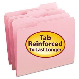 File Folders 1/3 Cut Reinforced Top Tab Letter Pink 100/Box 