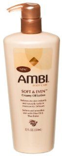 Ambi Skincare Soft & Even Creamy Oil Lotion, 12 Ounce Bottles (Pack of 3)  Body Lotions  Beauty