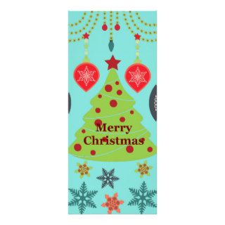 Modern Holiday Merry Christmas Tree Snowflakes Personalized Announcements