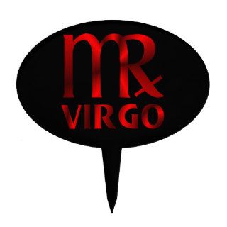 Red Virgo Horoscope Symbol Cake Pick