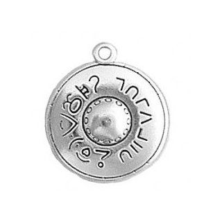 Sterling Silver 18" 1.5mm Wide Box Chain Boys Necklace With 3D UFO With Alien Writing Pendant Jewelry
