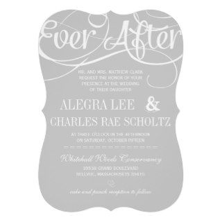 Modern Typography Gray Ever After Chalkboard Invites
