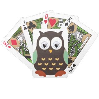 Rustic Cute Custom Owl Playing Cards