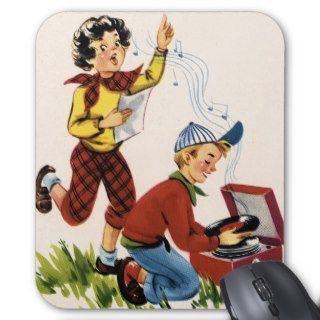 Playing Fifties Records Mouse Pads