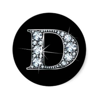 "D" Faux "Diamond Bling" Sticker