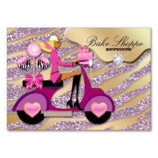 Bakery Business Card Zebra Pink Cake Pops