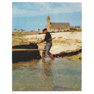 Vintage France, Bretagne, Beaching   fishing boats Puzzles