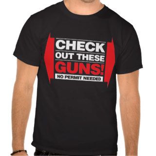 Check Out These Guns   Red and White T Shirts