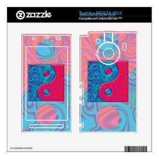 Pink and Turquoise Yin Yang Symbol Skins For Toshiba REGZA