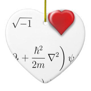I heart Schrodinger equation Christmas Tree Ornament
