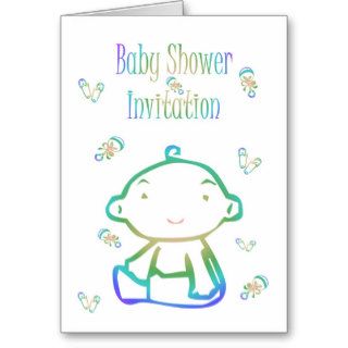Baby Shower Invitation Expecting baby diaper pins Greeting Card