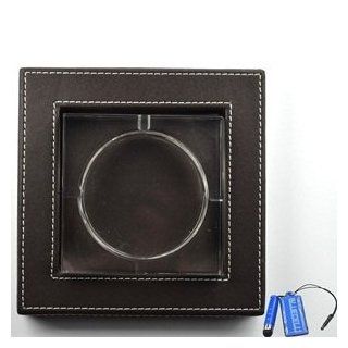 Bluecell 3.8 inch Glass Square Cigarette Ashtray with Durable PU Leather Outer Box Holder (Brown) Automotive