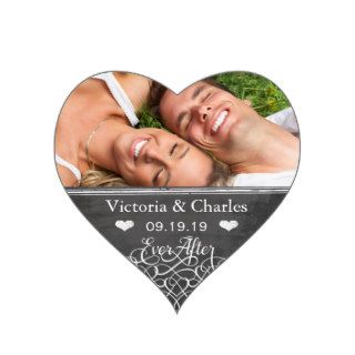 Ever After Chalkboard Wedding Save the Date Seal Sticker